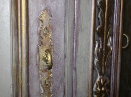 metallic faux break-front cabinet 2